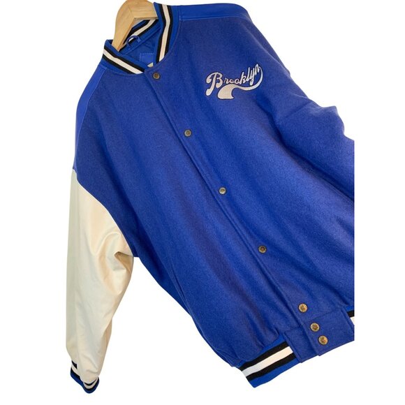 VTG Rare Steve & Barrys XXL Brooklyn Varsity Jacket Blue Wool RR10729 Mens - Picture 12 of 12